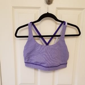 Energy bra, purple micro stripe, size 10